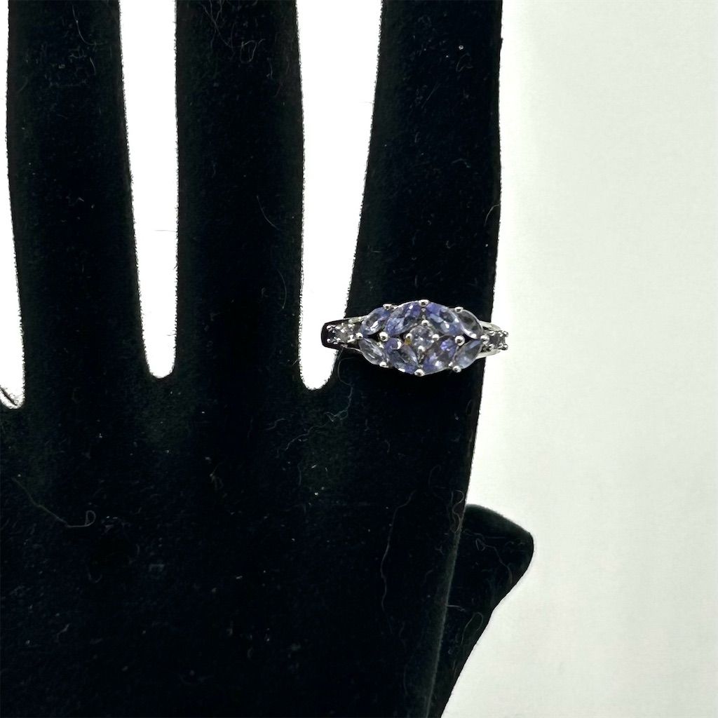 Vintage Stauer Tanzanite Sterling Silver Cocktail Ring One Size 116$
